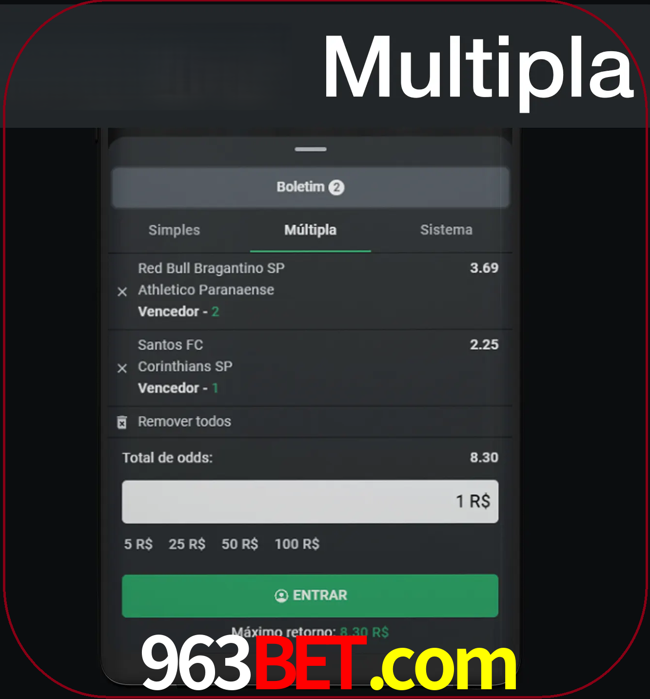 Faça apostas mais valiosas com mais de duas apostas.