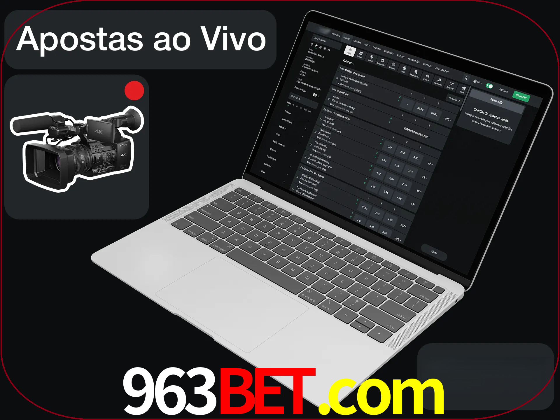 Aposte em formato ao vivo em nosso site.