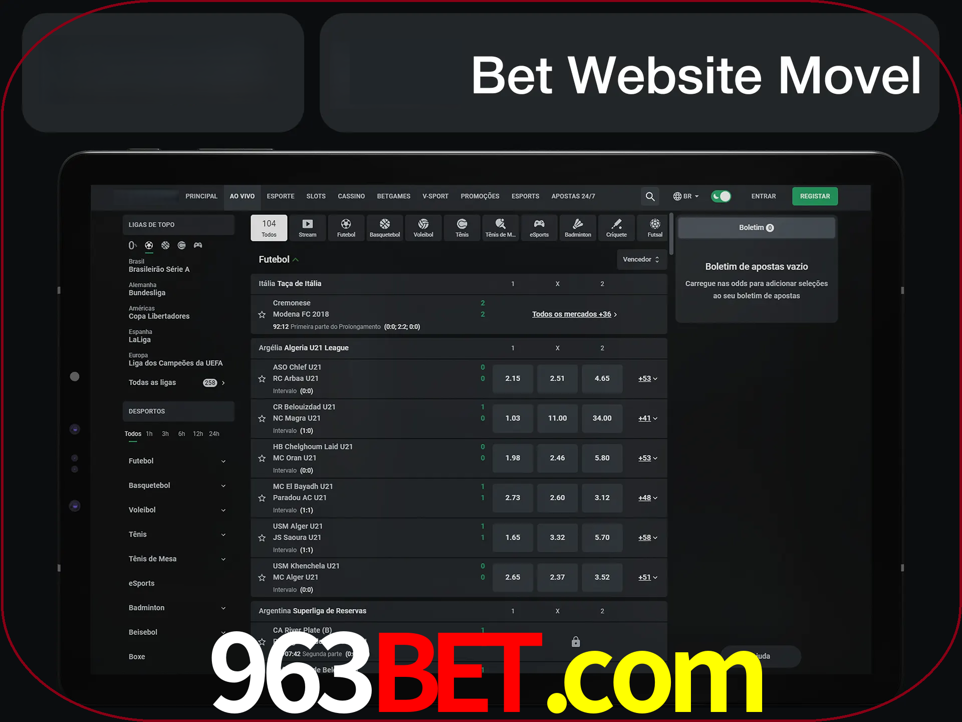 Use nosso website em qualquer dispositivo.